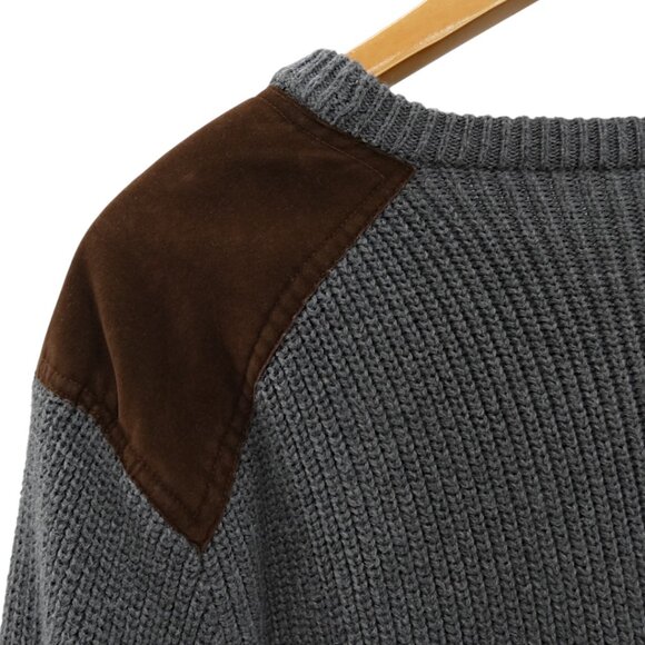 J.Crew Gray Cotton Crewneck Sweater XL Rugged Outdoors Preppy Academia Heritage - Picture 4 of 7